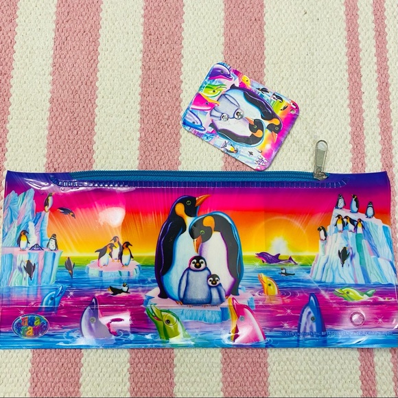 Lisa Frank Other - NWT Lisa Frank Zippered Penquin and Dolphin Pencil Case Holder Rainbow Colorful